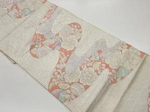 リサイクル　曲線に辻が花模様織出し袋帯